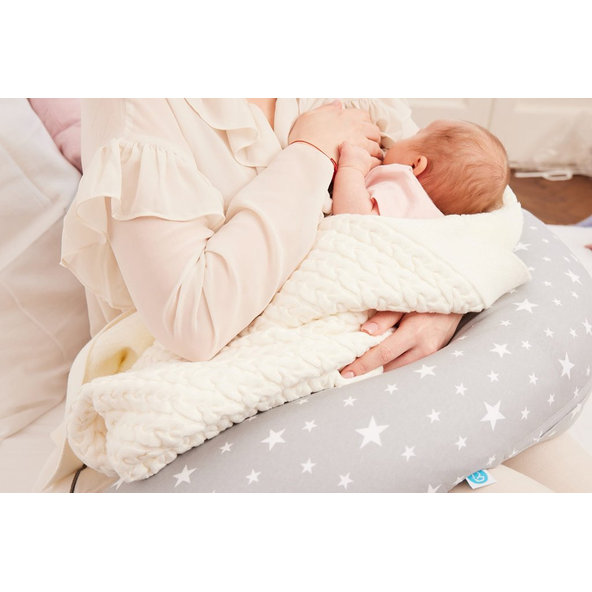 CEBA Deka pletená s kožušinkou v darčekovom balení 90x90 zimný vrkoč biely