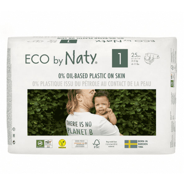 2x ECO BY NATY Plienky jednorazové 1 (2-5 kg) 25 ks