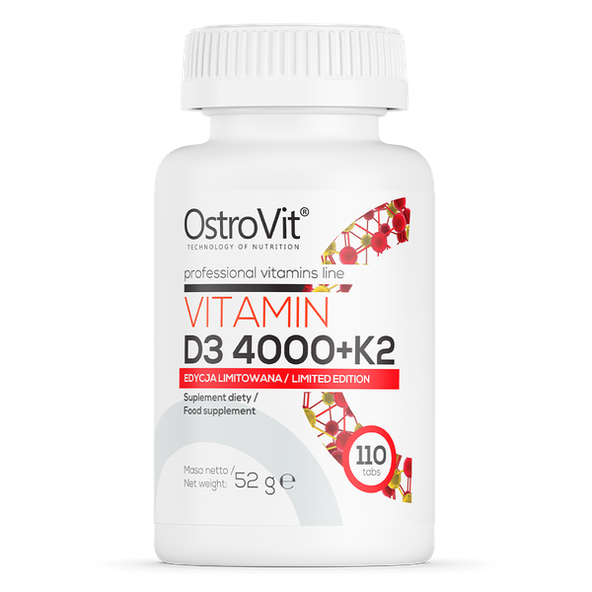 Vitamín D3 4000 + K2 - OstroVit 100 tbl