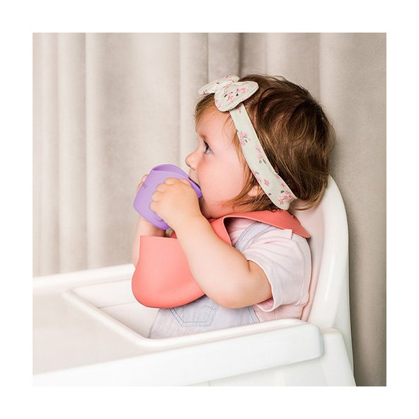 BABYONO Hrnček ergonomický s uškami 120 ml ružový 6m