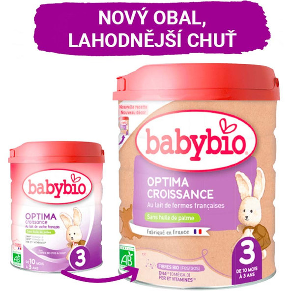 BABYBIO OPTIMA 2 dojčenské bio mlieko (6-12m) 3x800 g