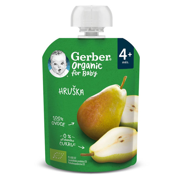 3x GERBER Organic Kapsička hruška 90 g​