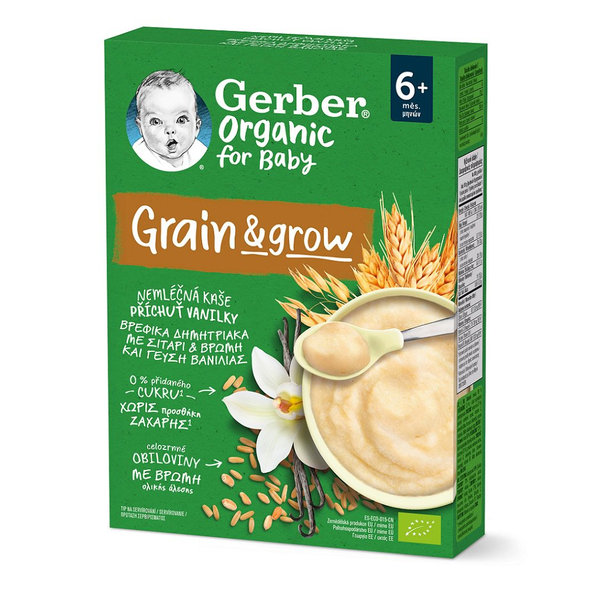 3x GERBER Organic Kaša nemliečna s príchuťou vanilky 200 g​