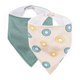 PETITE&MARS Podbradník bandana Luke Beige Kiwis&Misty Green 3m+ 2 ks