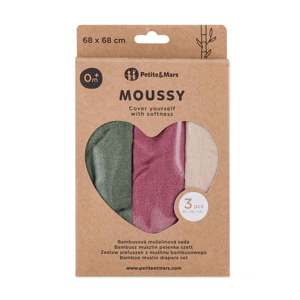 PETITE & MARS Sada plienok Moussy Botanic Tones 68 x 68 cm 3 ks