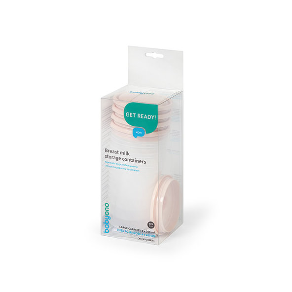BABYONO Nádoby na skladovanie a mrazenie potravín béžové 4 kusy