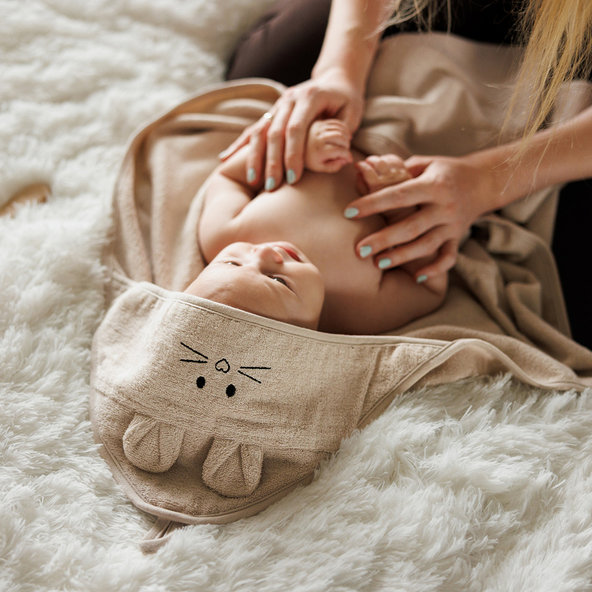 BABYONO Osuška bambusová Super Soft 100x100 cm Light Beige