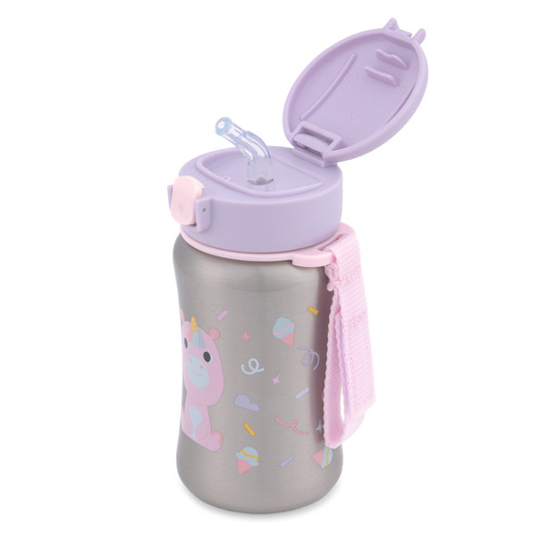 SKIP HOP Besties Squad nerezová fľaša so slamkou 12 m+ 350 ml