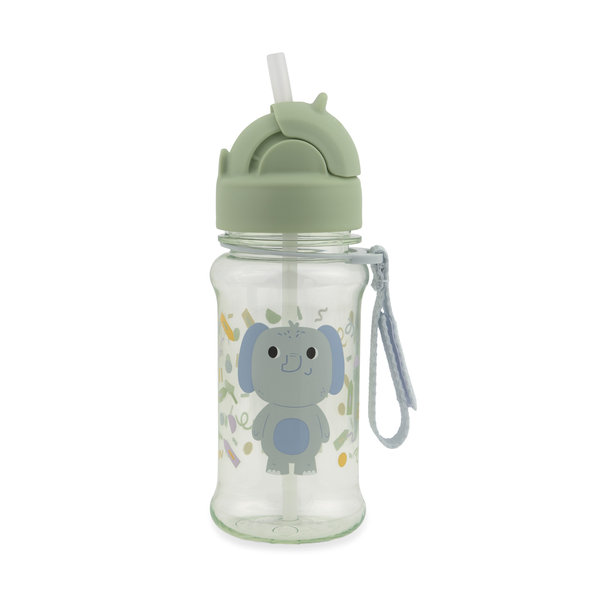 Skip Hop Besties Squad fľaša so slamkou Slon 12 m+ 355 ml