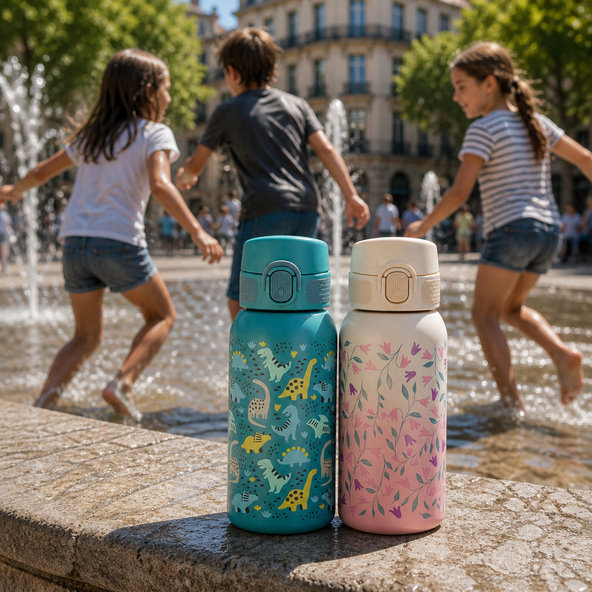 PETITE&MARS nerezová termo fľaša Dino Park 500 ml 36m+