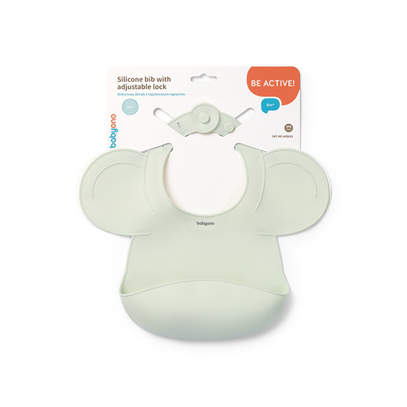 BABYONO Podbradník silikónový - Sage 1ks