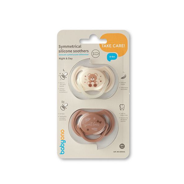 BABYONO Cumlíky silikónové symetrické 0-6m 2 ks