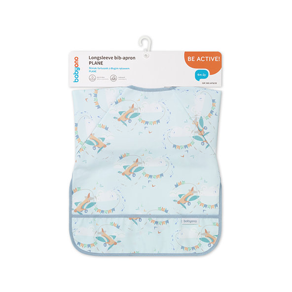 BABYONO Podbradník s dlhým rukávom Plane 74x36 cm 6m-2r