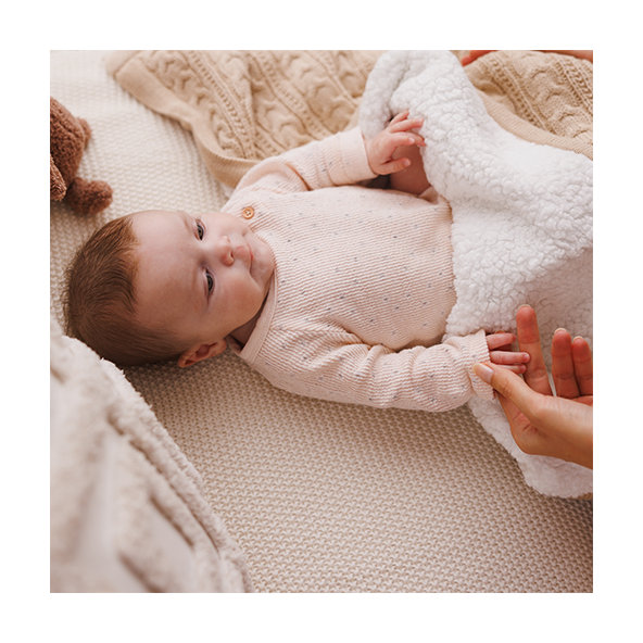 BABYONO Deka bavlnená s fleecovou podšívkou 75 x 100 cm svetlo hnedá