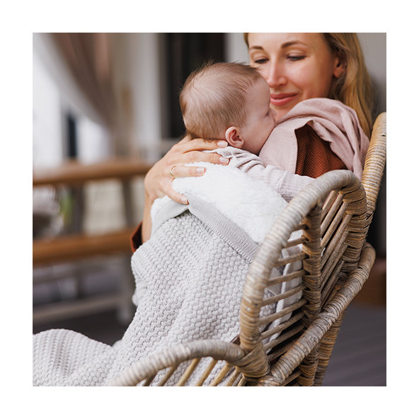 BABYONO Deka bavlnená s fleecovou podšívkou 75 x 100 cm sivá