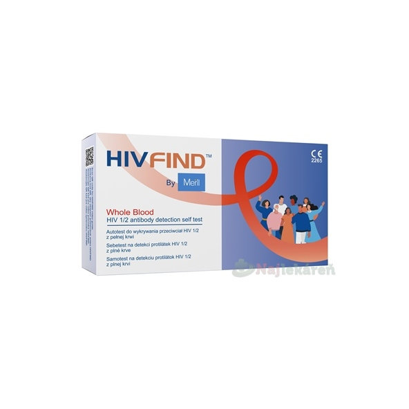 Meril HIVFIND Test samotest na detekciu protilátok HIV 1/2 z krvi, set