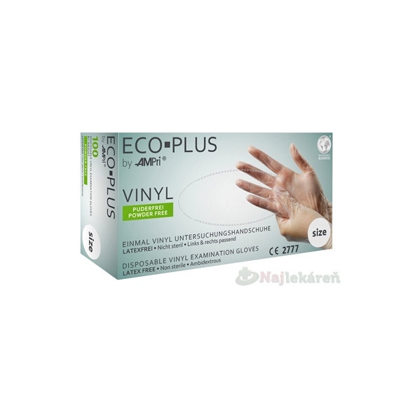 AMPri ECO PLUS vinylové rukavice biele L 100 ks