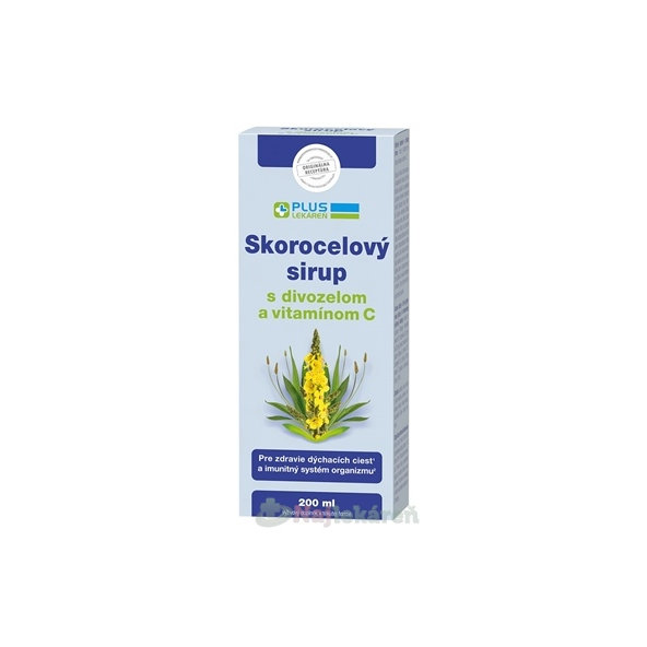 PLUS LEKÁREŇ Skorocelový sirup s divozelom a vitamínom C 200 ml