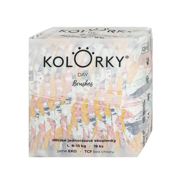 KOLORKY DAY - štetec - L (8-13 kg) - 19 ks - jednorázové ekoplienky
