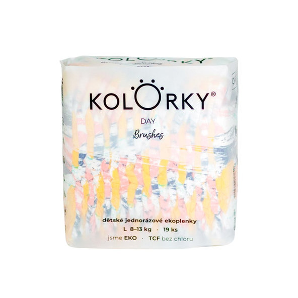 KOLORKY DAY - štetec - L (8-13 kg) - 19 ks - jednorázové ekoplienky