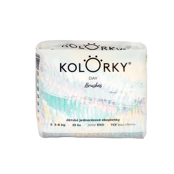 KOLORKY DAY - štetec - S (3-6 kg) - 25 ks - jednorázové ekoplienky
