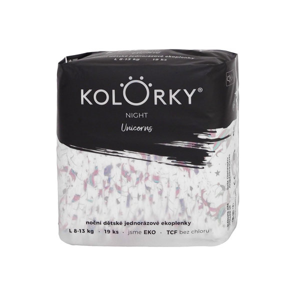 KOLORKY NIGHT - L (8-13 kg) - 19 ks - nočné jednorázové ekoplienky