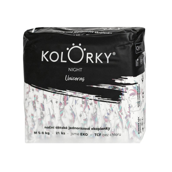 KOLORKY NIGHT - M (5-8 kg) - 21 ks - nočné jednorázové ekoplienky
