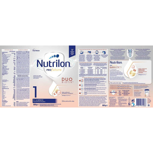4x NUTRILON Profutura DUOBIOTIK 1 počiatočné dojčenské mlieko 800 g 0+