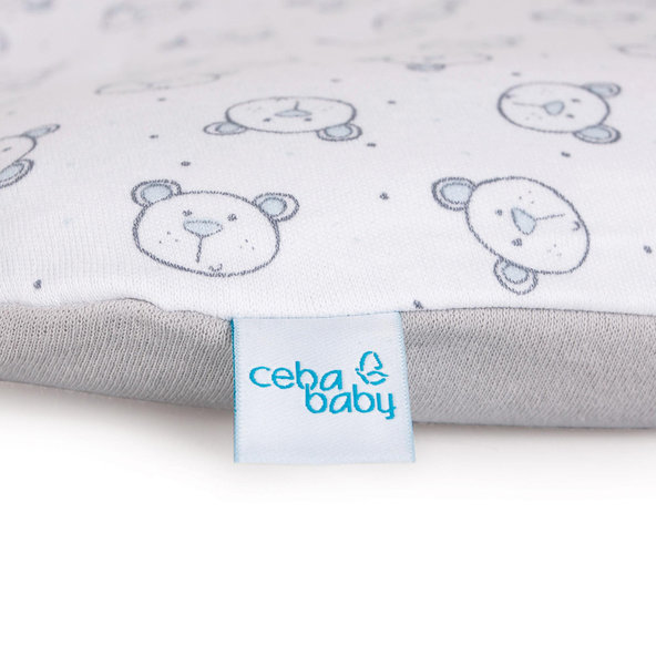 CEBA Poťah na prebaľovaciu podložku mäkkú 2ks Blue, Teddy Bear+Light grey, Teddy Bear