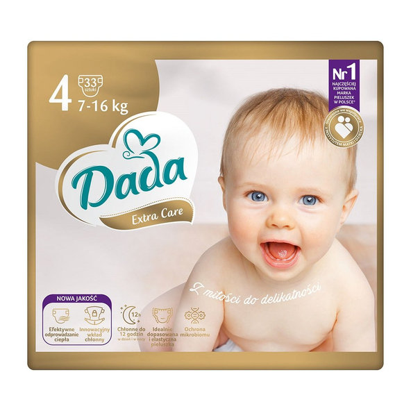 DADA Extra Care Plienky jednorazové 4 Maxi (7-16 kg) 33 ks