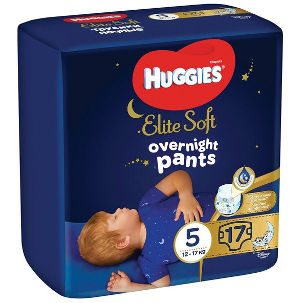 2x HUGGIES Elite Soft Pants OVN Nohavičky plienkové jednorazové 5 (12-17 kg) 17 ks