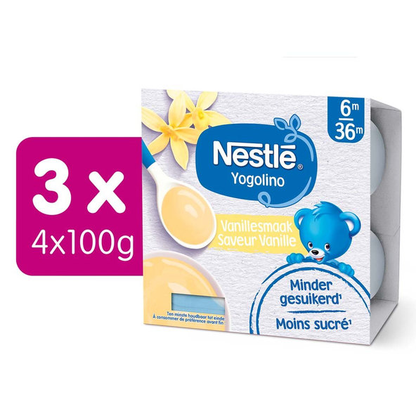 3x NESTLÉ YOGOLINO Mliečny dezert s príchuťou vanilky 4x100 g
