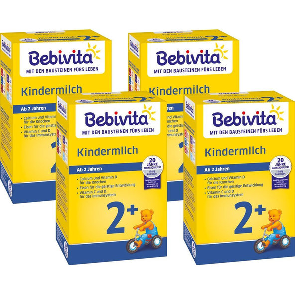 4x BEBIVITA Mlieko JUNIOR 2+ Instantný mliečny nápoj od uk. 2 roka, 500 g