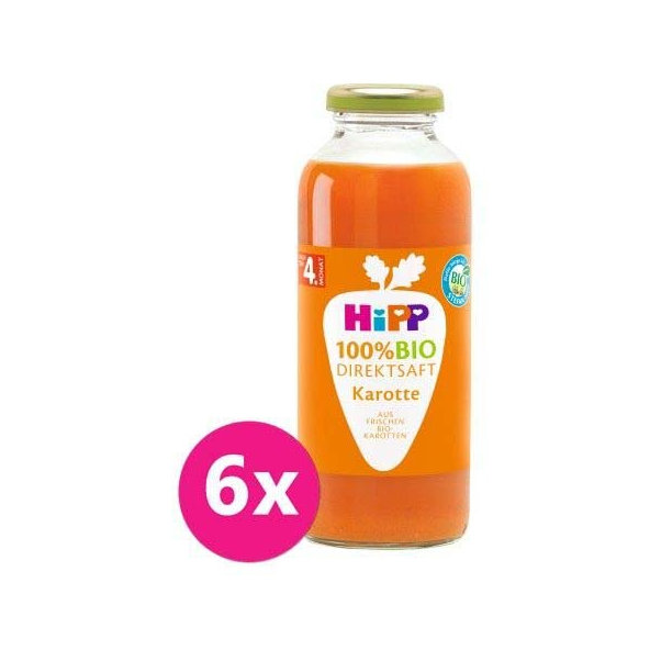 6x HiPP 100 % Bio Juice Mrková šťava