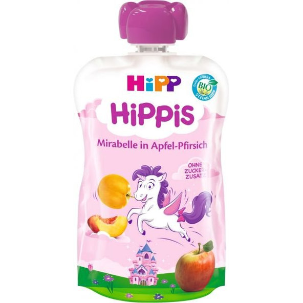 6x HiPP BIO HiPPiS Jablko-Broskyňa-Mirabelka (12m+) 100 g