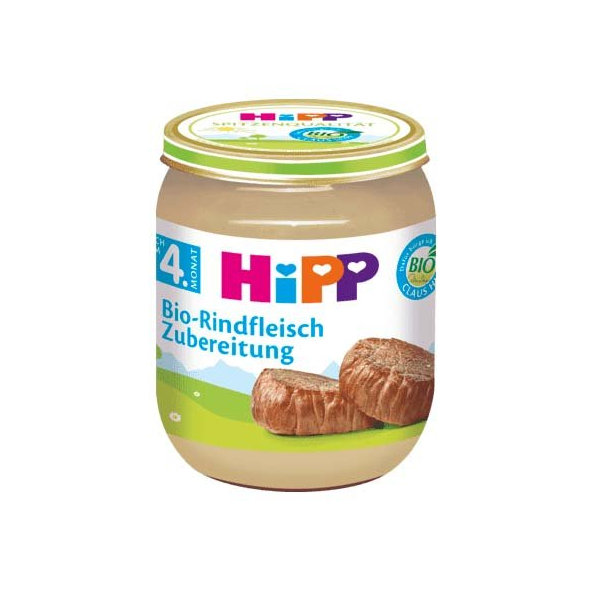 6x HiPP BIO Hovězí maso od ukončeného 4. měsíce, 125 g