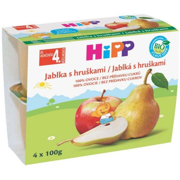 6x HiPP BIO jablkový s hruškami (4x100 g) - ovocný příkrm