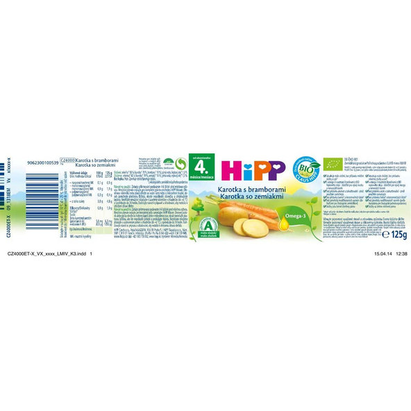 6x HiPP BIO Mrkva so zemiakmi (125 g) - zeleninový príkrm