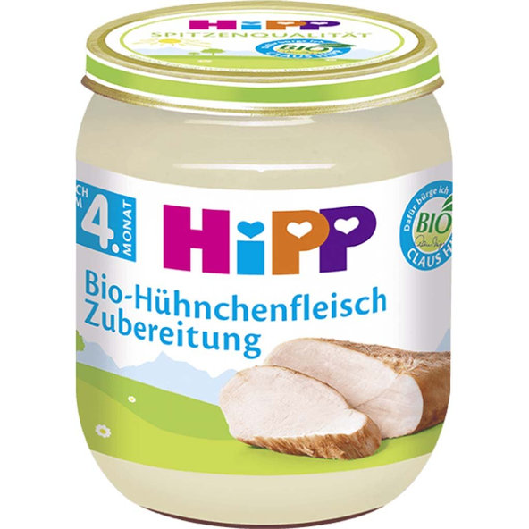 6x HiPP BIO kuřecí maso (125 g) - masový příkrm