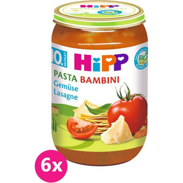 6x HiPP BIO PASTA BAMBINI Zeleninové lasagne, 220 g - zeleninový příkrm