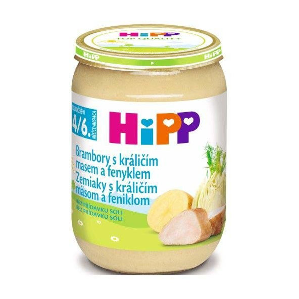 6x HiPP Zemiaky s králičím mäsom a feniklom (190 g) - mäsovo-zeleninový príkrm