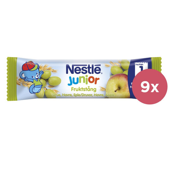 9x NESTLÉ Ovocno-obilná tyčinka hrozno, banán, jablko, 25 g