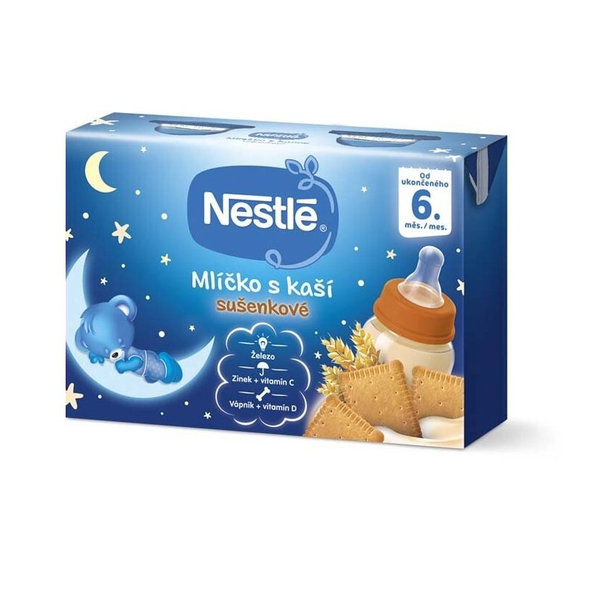 NESTLÉ Mliečko s kašou sušienkové (2x200 ml)