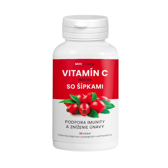 Vitamín C 1000 mg so šípkami MOVit Energy 90 tabliet