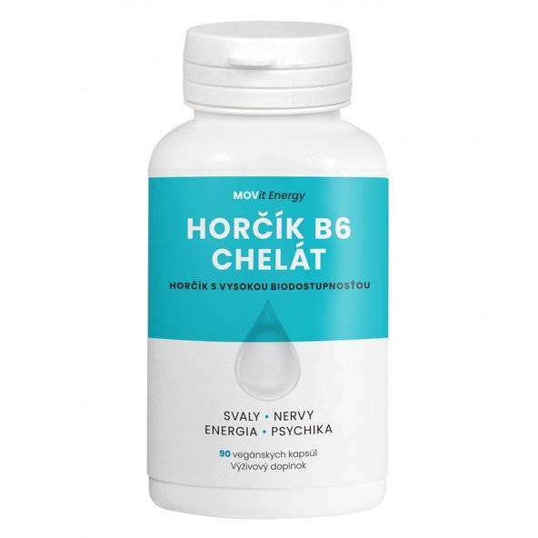 Horčík B6 Chelát 100 mg MOVit Energy 90 kapsúl