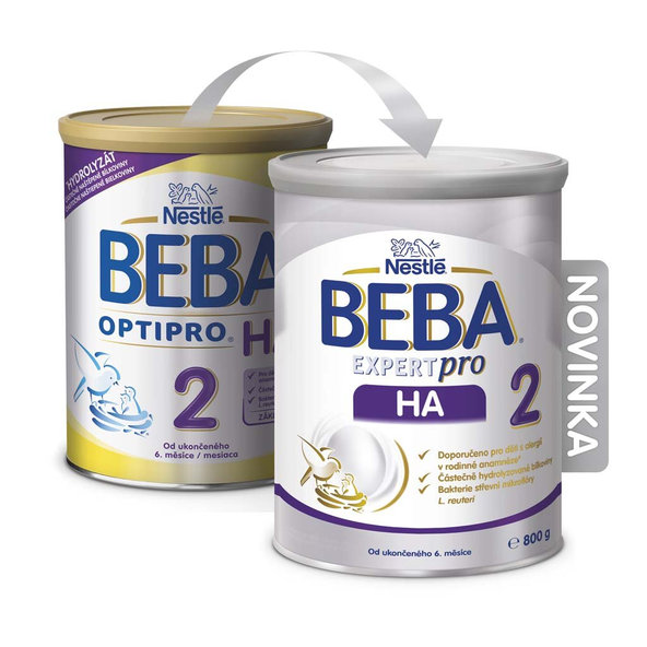 4x BEBA EXPERTpro HA 2 Mlieko pokračovacie, 800 g