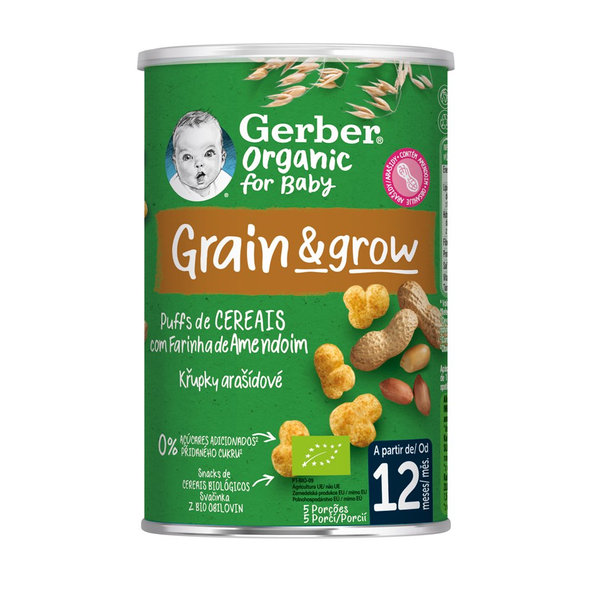 5x GERBER Organic chrumky arašidové 35 g​