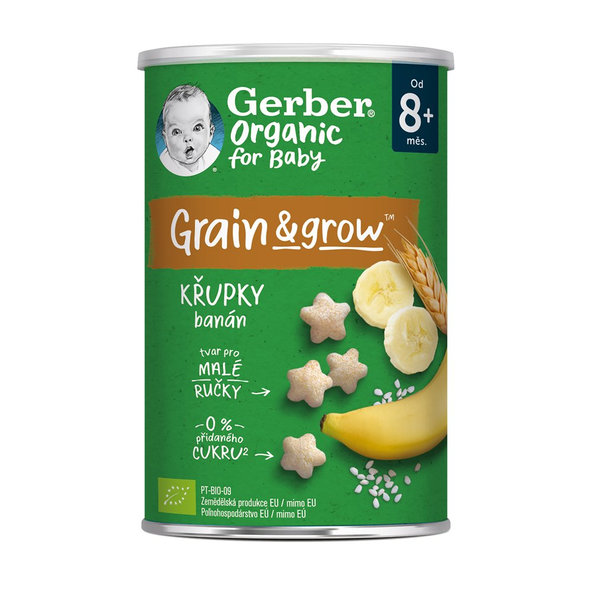 5x GERBER Organic chrumky banánové 35 g