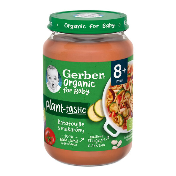 6x GERBER Organic 100% rastlinný príkrm ratatouille s makarónmi 190 g​