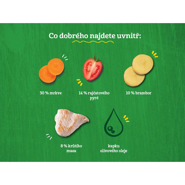 6x GERBER Organic detský príkrm mrkva a rajčiny s morčacím mäsom 190 g